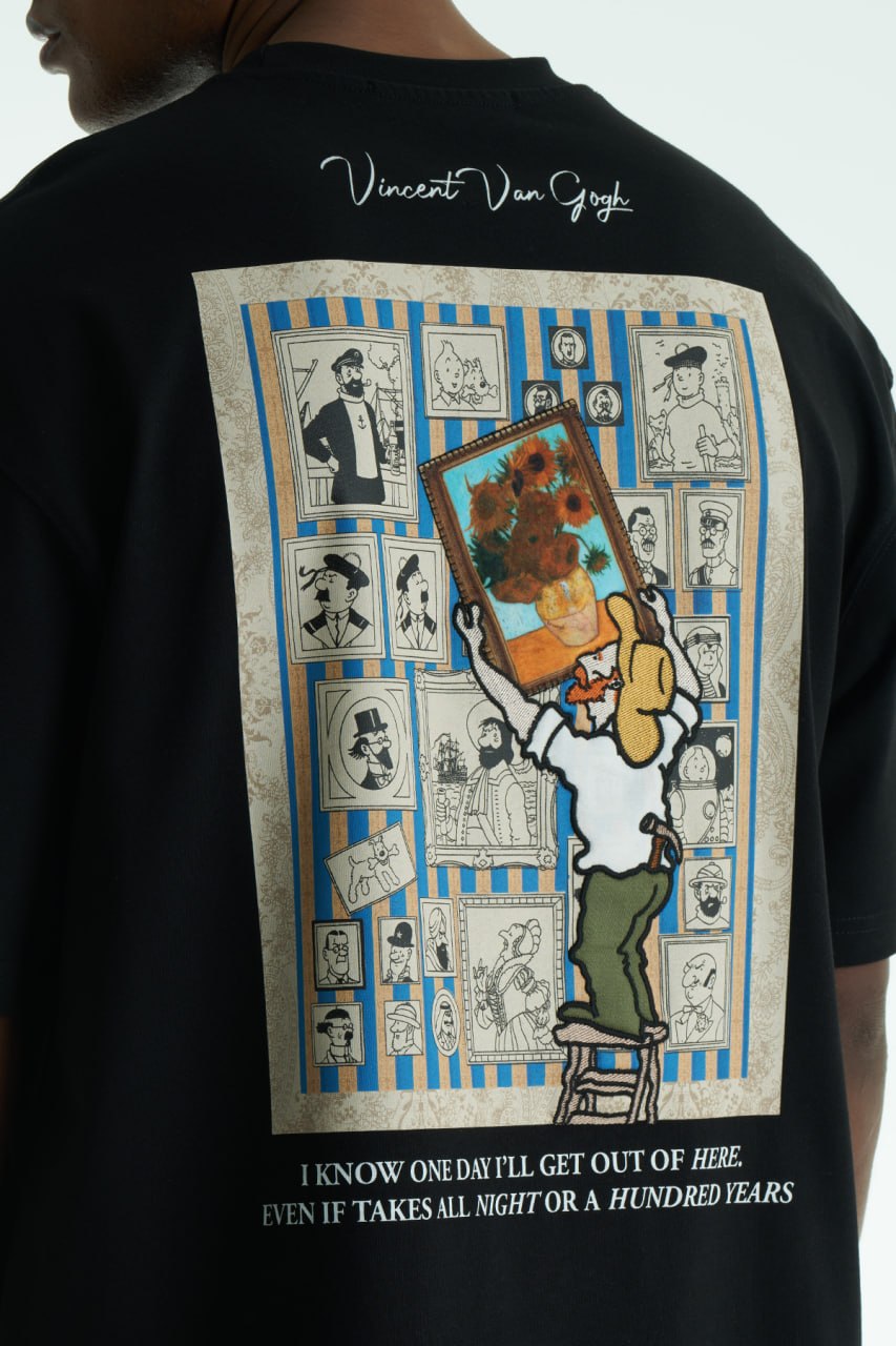 Vincent Van Gogh · Eternity Oversize T-Shirt (Siyah) — arka
