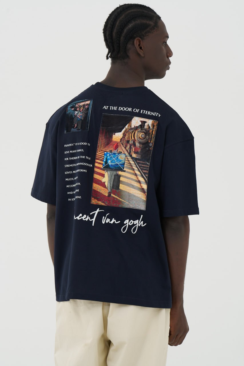 Vincent Van Gogh · Eternity Oversize T-Shirt (Lacivert) — arka