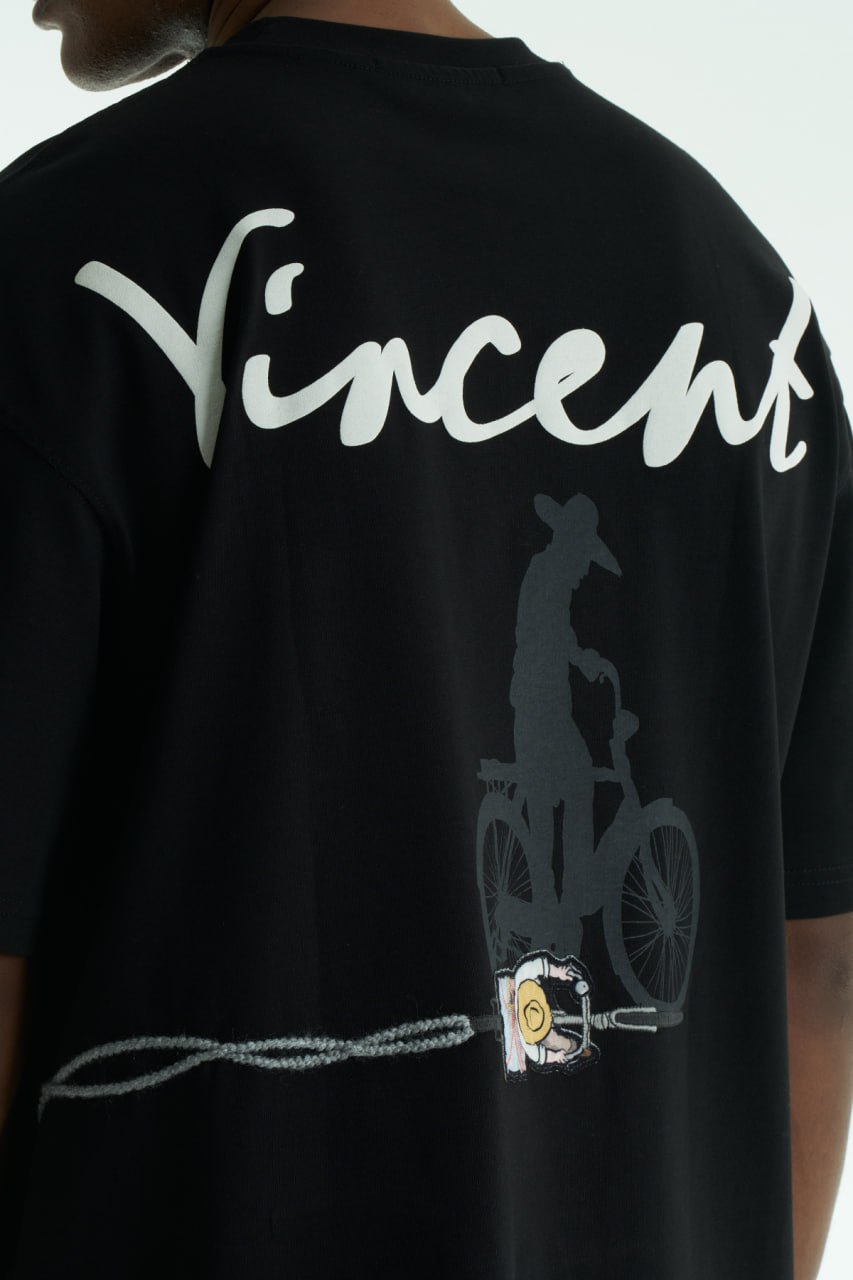 Vincent Oversize T-Shirt (Siyah) — arka