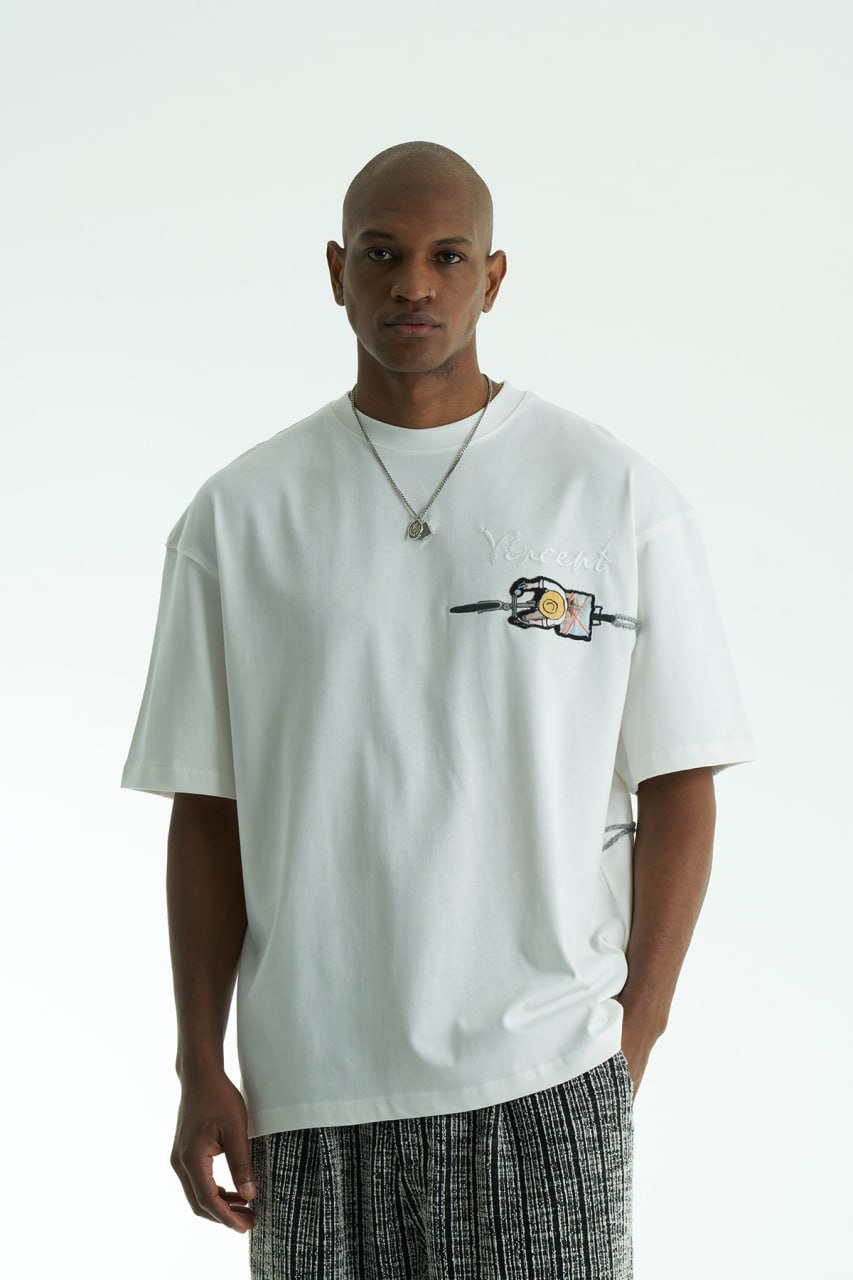 Vincent Oversize T-Shirt (Beyaz)