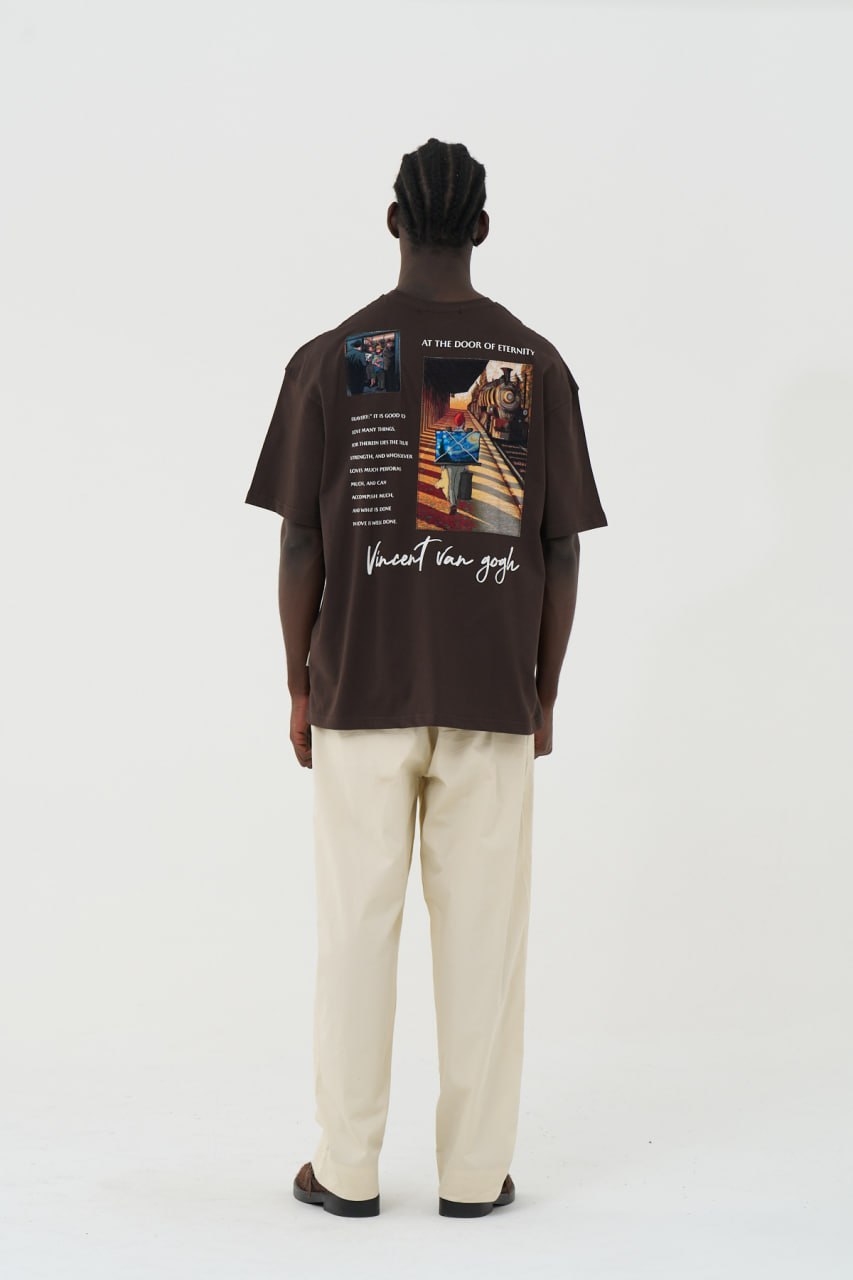 Vincent Van Gogh · Eternity Oversize T-Shirt (Kahve) — arka