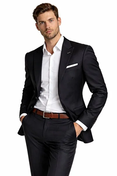 Klasik Slim Fit Takım Elbise · Siyah