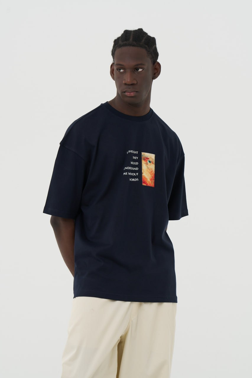 Vincent Van Gogh · Eternity Oversize T-Shirt (Lacivert)