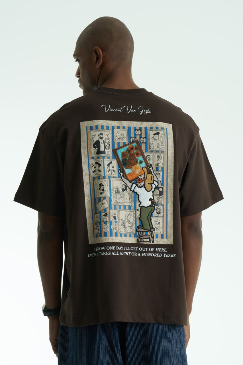 Vincent Van Gogh · Eternity Oversize T-Shirt (Kahve) — arka