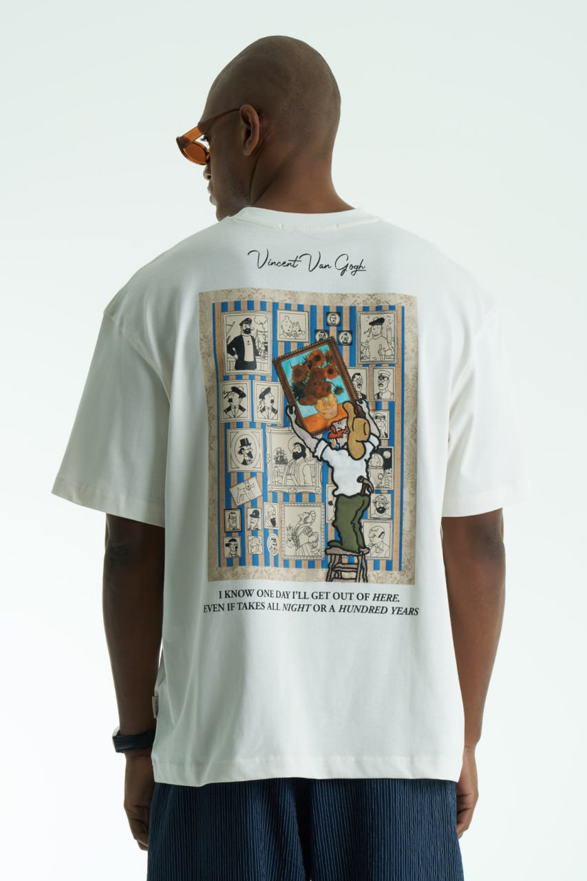 Vincent Van Gogh · Eternity Oversize T-Shirt (Beyaz) — arka