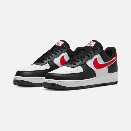 Nike Air Force 1 · Black White Red Swoosh