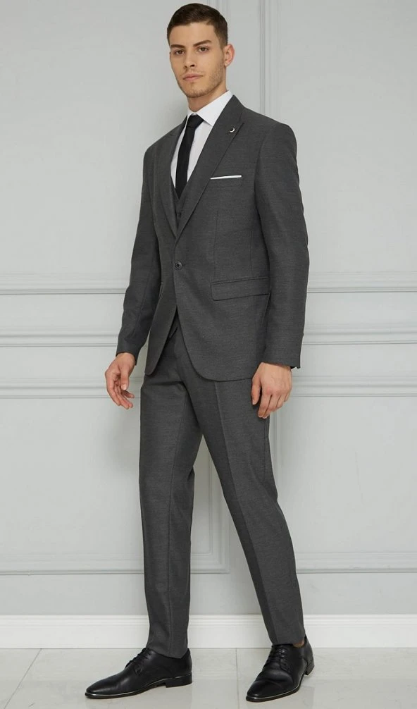 Modern Slim Fit Takım Elbise · Antrasit