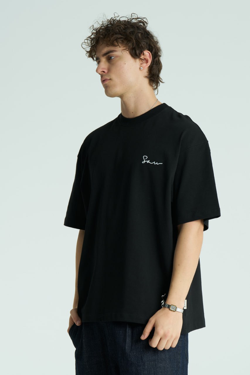 Frida Nakış Oversize T-Shirt (Siyah)